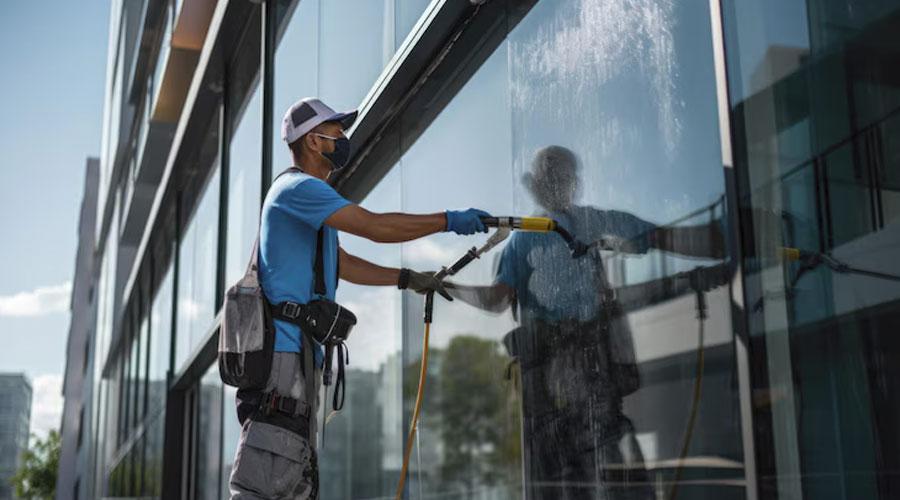 High-Rise Building Glass Cleaning